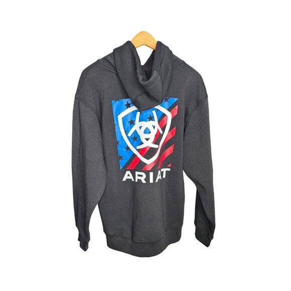 Ariat Mens Americana Block Sweatshirt Hoodie Logo XXL or 3XL Patriotic Stars - Picture 5 of 8
